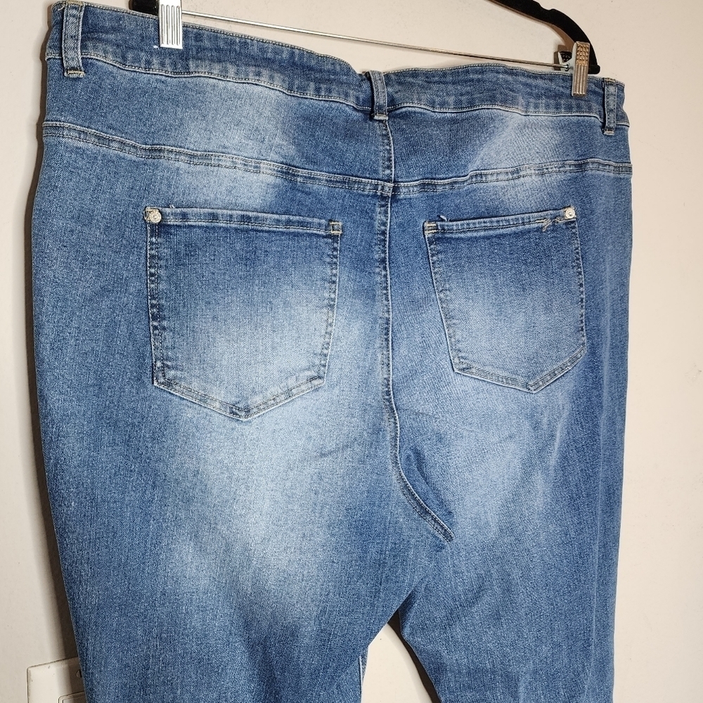 Gemma Rae Stretch Denim Highrise Distressed Jeans Women's Plus Size 24W - Picture 8 of 16